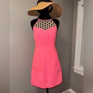 Lilly Pulitzer Coral Pink and Gold Dress